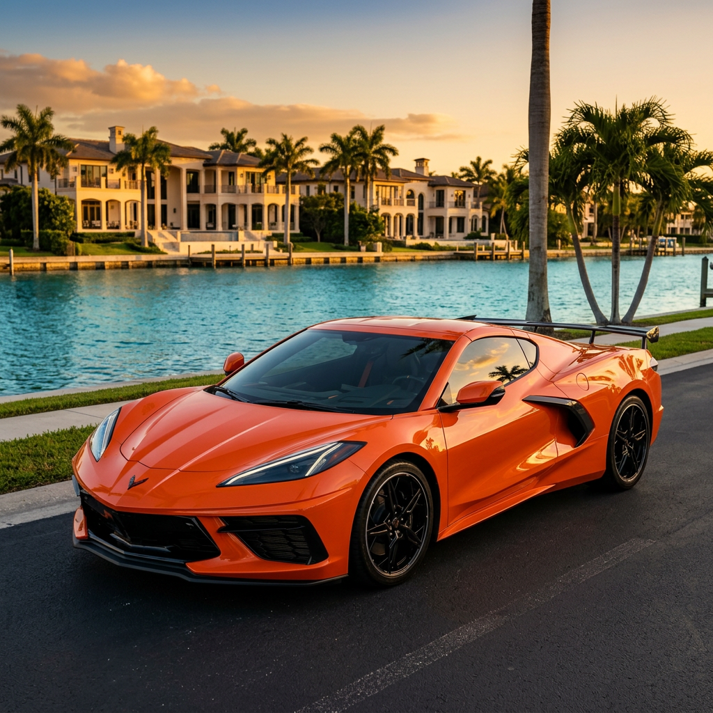 Corvette C8 (Orange / White Interior)